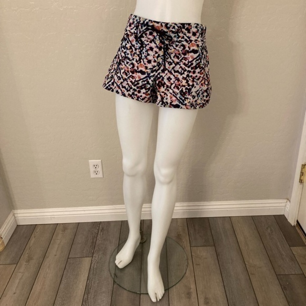 Athleta Multicolor Abstract Watercolor Print Athletic Shorts Size 4